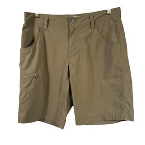 Marmot Mens Hiking Shorts Tan Khaki Size 32 Nylon Cargo Pocket Outdoor Trail